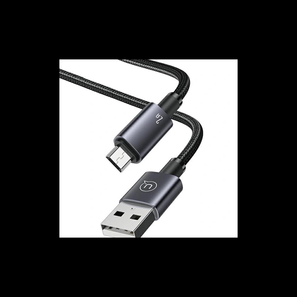 Cablu USAMS US-SJ668 USB-A / Micro-USB 2A 1,2m Încărcare rapidă oțel/întunecat - 2