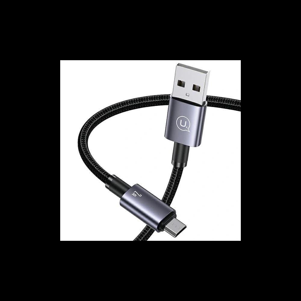 Cablu USAMS US-SJ668 USB-A / Micro-USB 2A 1,2m Încărcare rapidă oțel/întunecat - 3