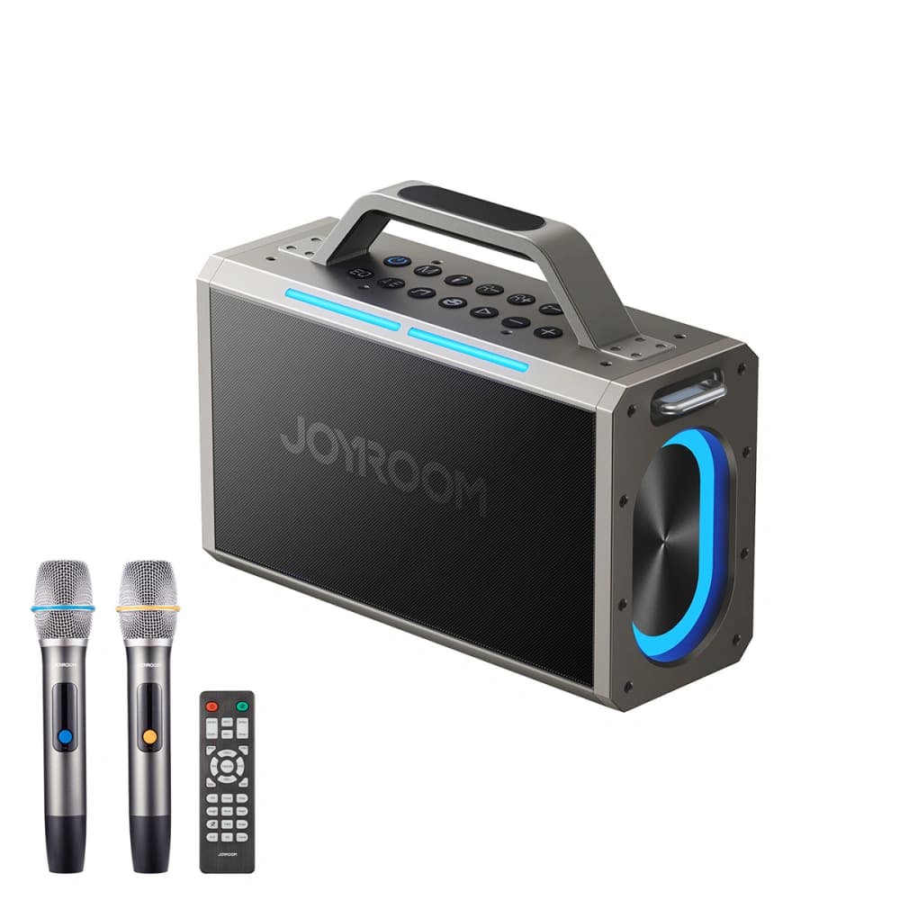 Gros speaker wireless pentru karaoke Joyroom Pies Series JR-MW03 Bluetooth 5.3 cu 2 microfoane și telecomandă negru - 1
