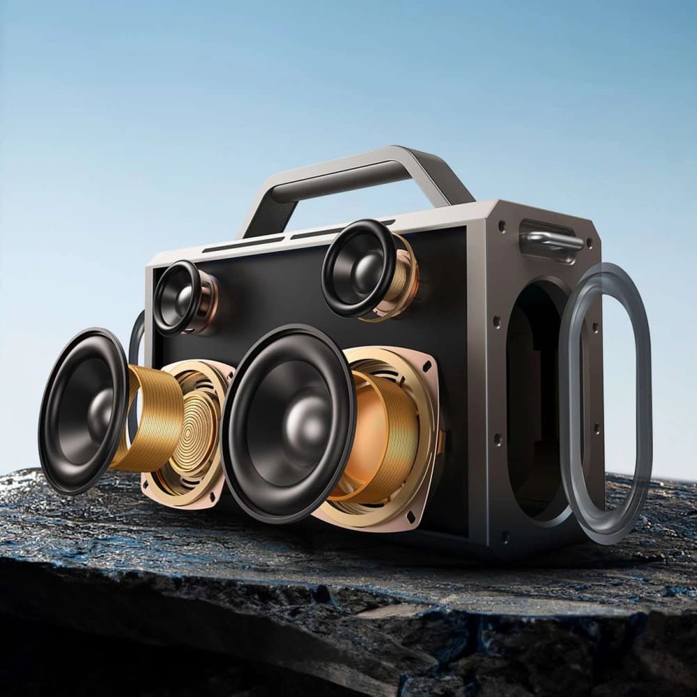 Gros speaker wireless pentru karaoke Joyroom Pies Series JR-MW03 Bluetooth 5.3 cu 2 microfoane și telecomandă negru - 7