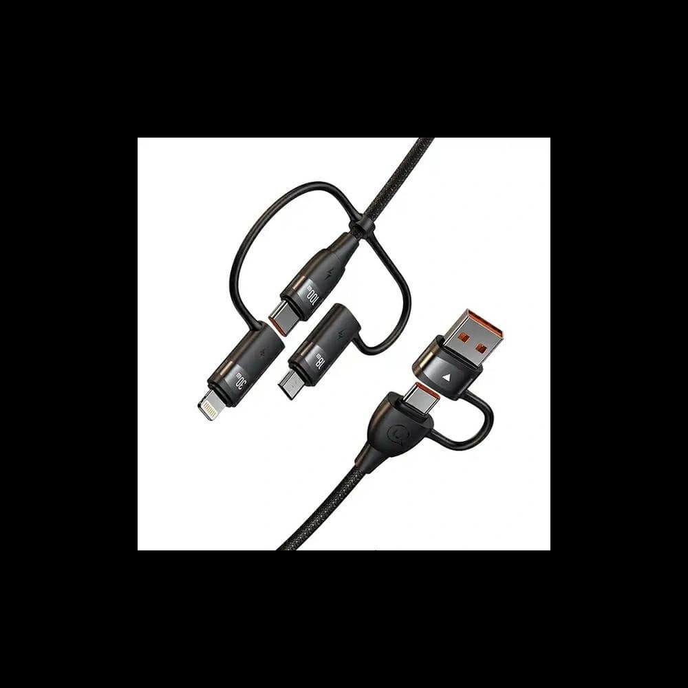 USAMS Kabel U85 2xUSB-C/USB-A 2m 100W PD Rychlé nabíjení černý/SJ655USB01 (US-SJ655) - 1