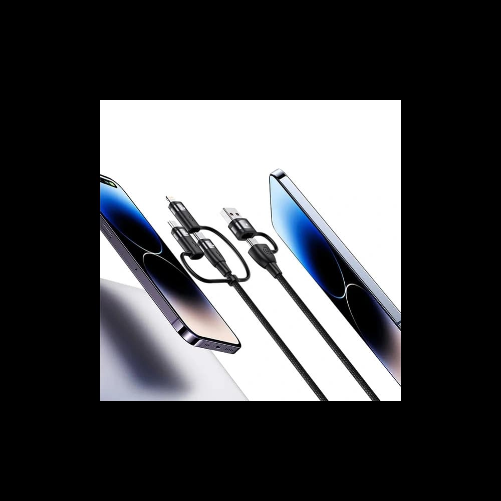 USAMS Kabel U85 2xUSB-C/USB-A 2m 100W PD Rychlé nabíjení černý/SJ655USB01 (US-SJ655) - 5