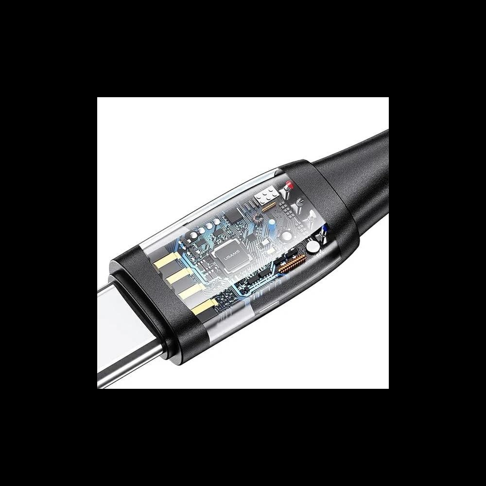 USAMS Kabel U85 2xUSB-C/USB-A 2m 100W PD Rychlé nabíjení černý/SJ655USB01 (US-SJ655) - 6