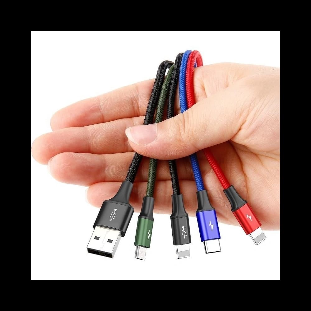 Baseus USB-Kabel Fast 4in1 USB-C / 2x Lightning / Micro 3.5A 1.2m (schwarz) - 3