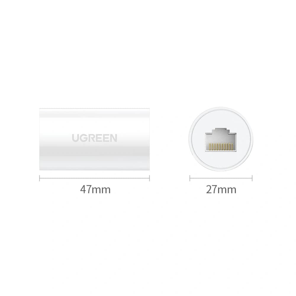 Conector rețea UGREEN NW116 RJ45 / RJ45 alb - 13