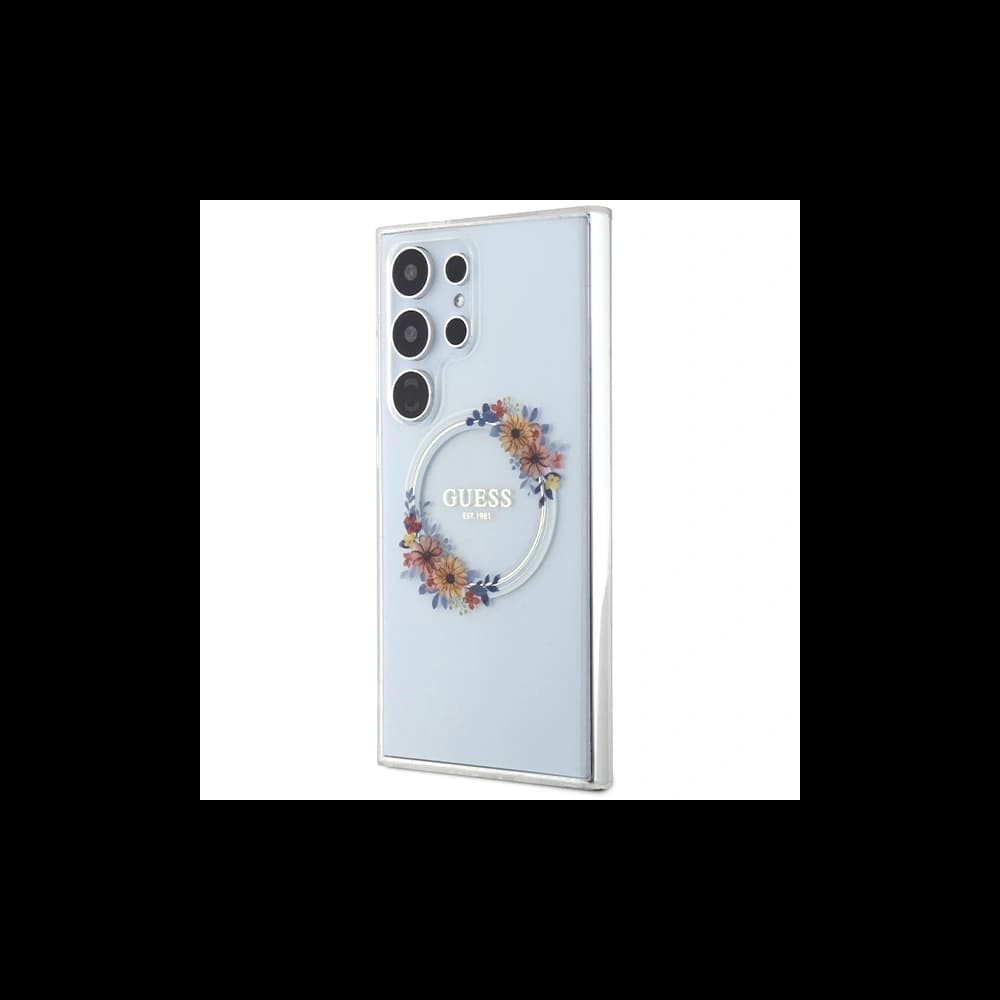 Etui Guess GUHMS24LHFWFCT Samsung Galaxy S24 Ultra hardcase IML Flori Coroană MagSafe transparent/transparent - 2