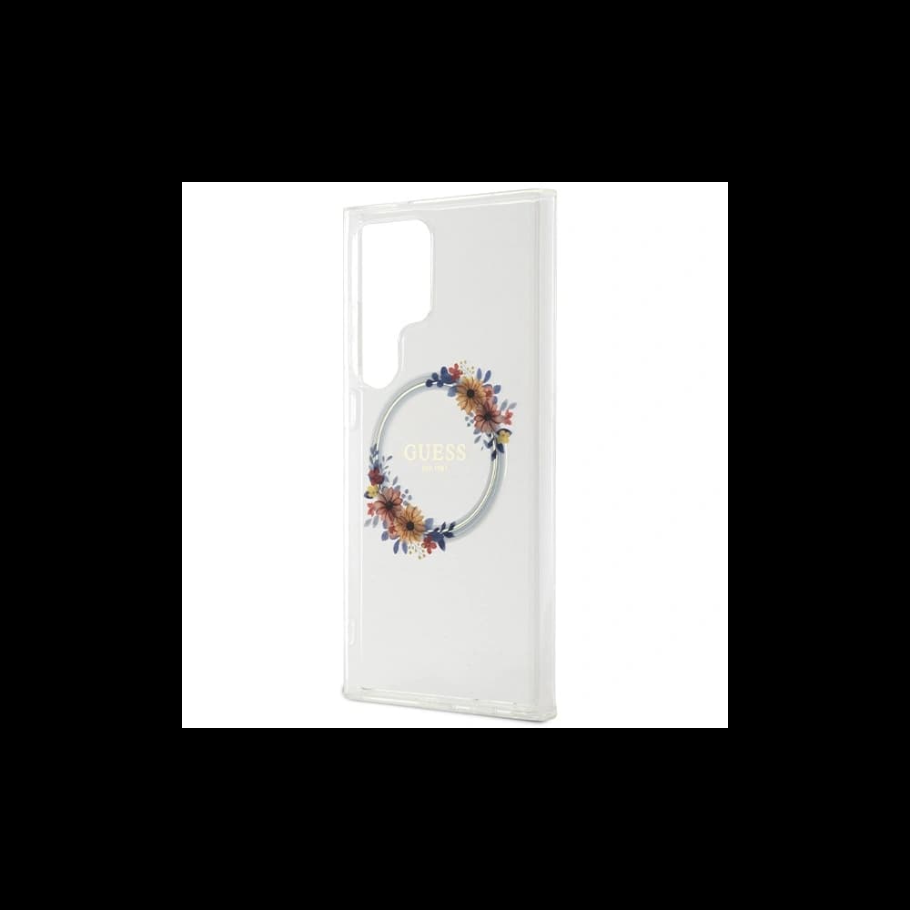 Etui Guess GUHMS24LHFWFCT Samsung Galaxy S24 Ultra hardcase IML Flori Coroană MagSafe transparent/transparent - 6