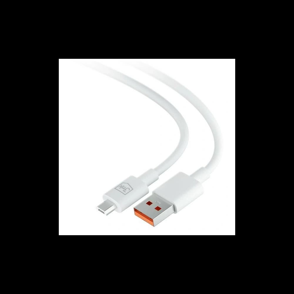 Cablul 3MK Hyper USB-A / microUSB 1.2m 5V 2.4A Alb/White - 2
