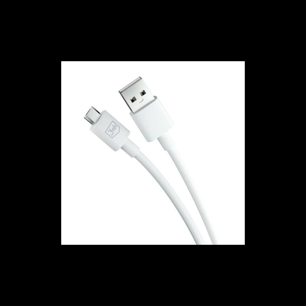 Cablul 3MK Hyper USB-A / microUSB 1.2m 5V 2.4A Alb/White - 4