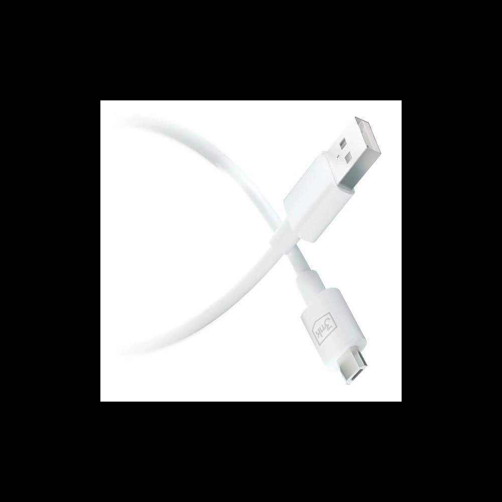Cablul 3MK Hyper USB-A / microUSB 1.2m 5V 2.4A Alb/White - 5