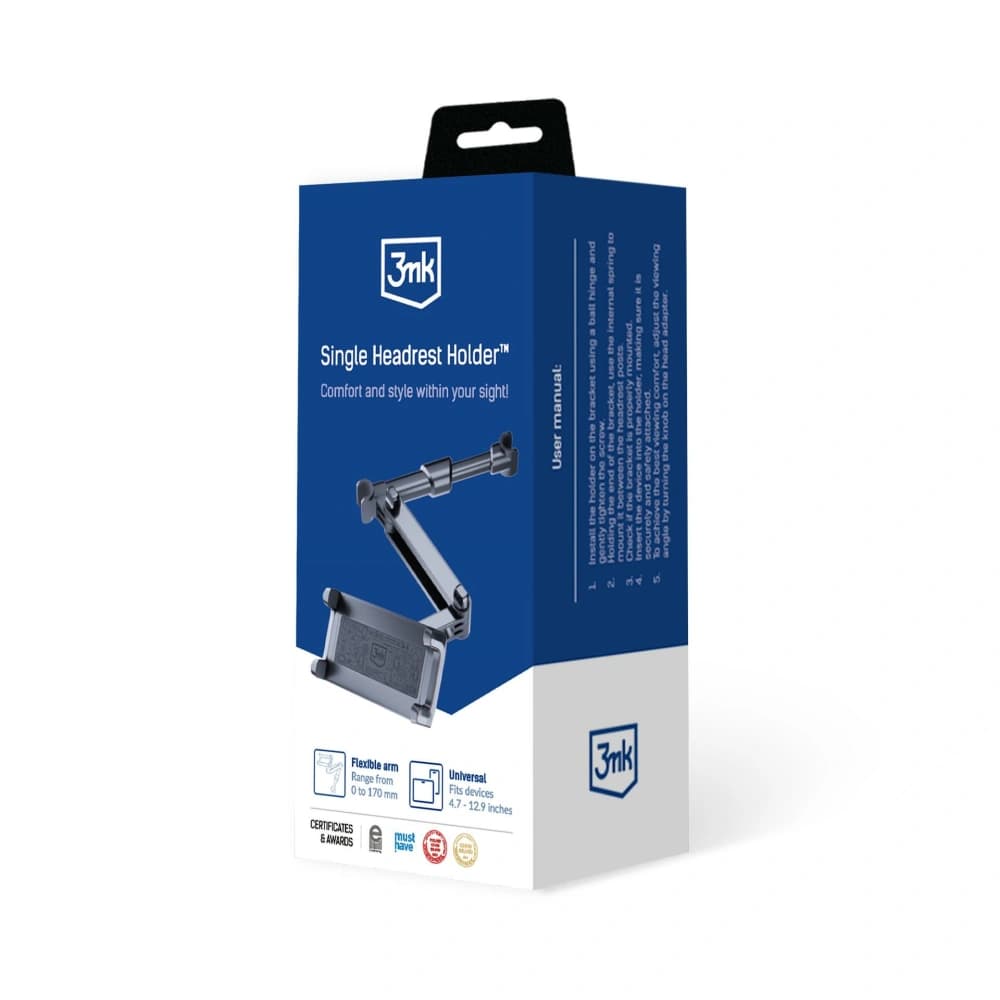 Fejtámla tartó 3MK Single Headrest Holder 4.7" - 12.9" - 2