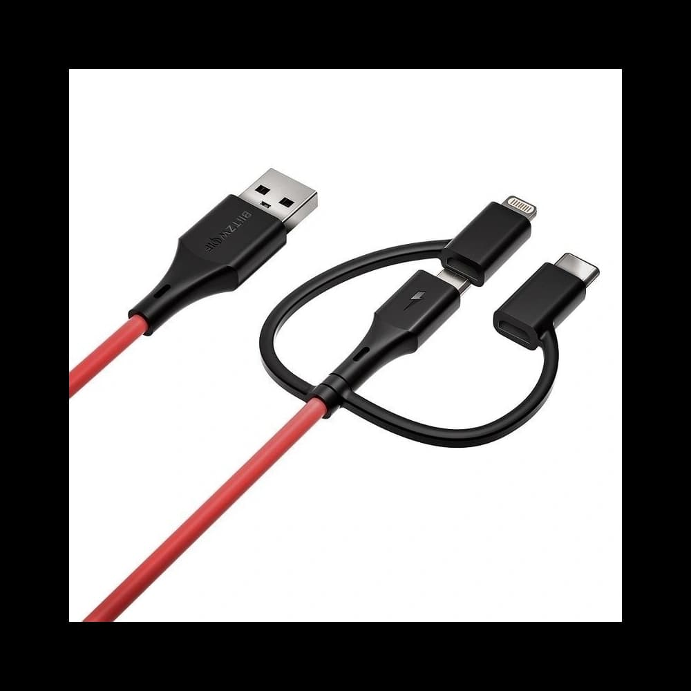 USB kábel 3w1 BlitzWolf BW-MT4, micro USB/USB-C/Lightning, 3A 0,9m - 4