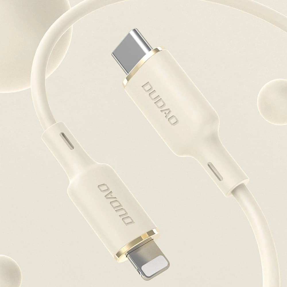 Kabel 3w1 Dudao L7SE USB-C / USB-C, Lightning, microUSB 66W 1.2m béžový - 2