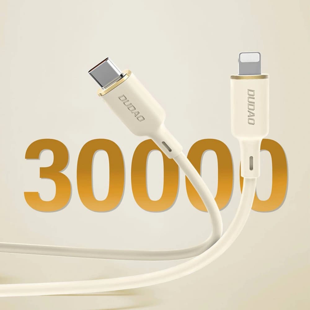 Kabel 3w1 Dudao L7SE USB-C / USB-C, Lightning, microUSB 66W 1.2m béžový - 4