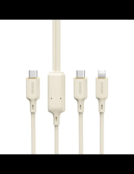Kabel 2w1 Dudao L7SF USB-C / USB-C, Lightning 100W 1.2m bej