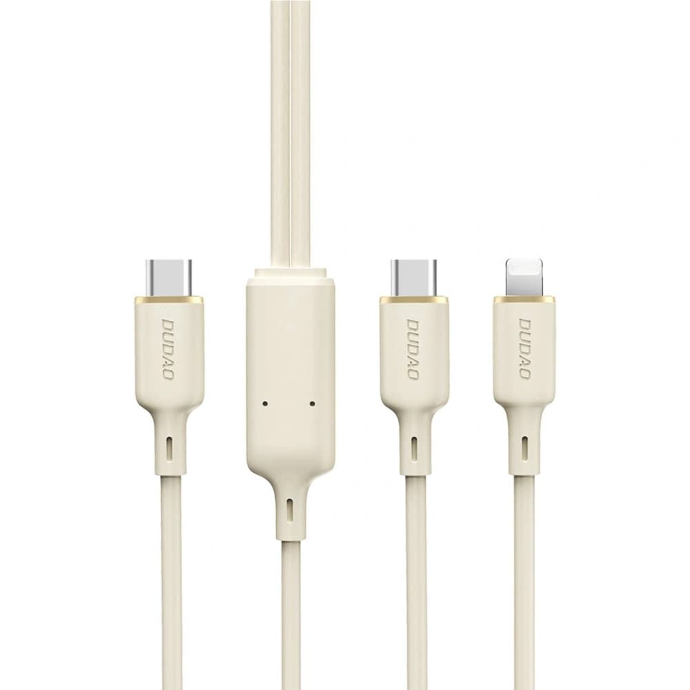 Kabel 2w1 Dudao L7SF USB-C / USB-C, Lightning 100W 1.2m bej - 1