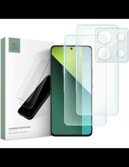 Edzett üveg Tech-Protect Supreme Set Xiaomi Redmi Note 13 Pro 5G / Poco X6 5G Clear [2+1 PACK]