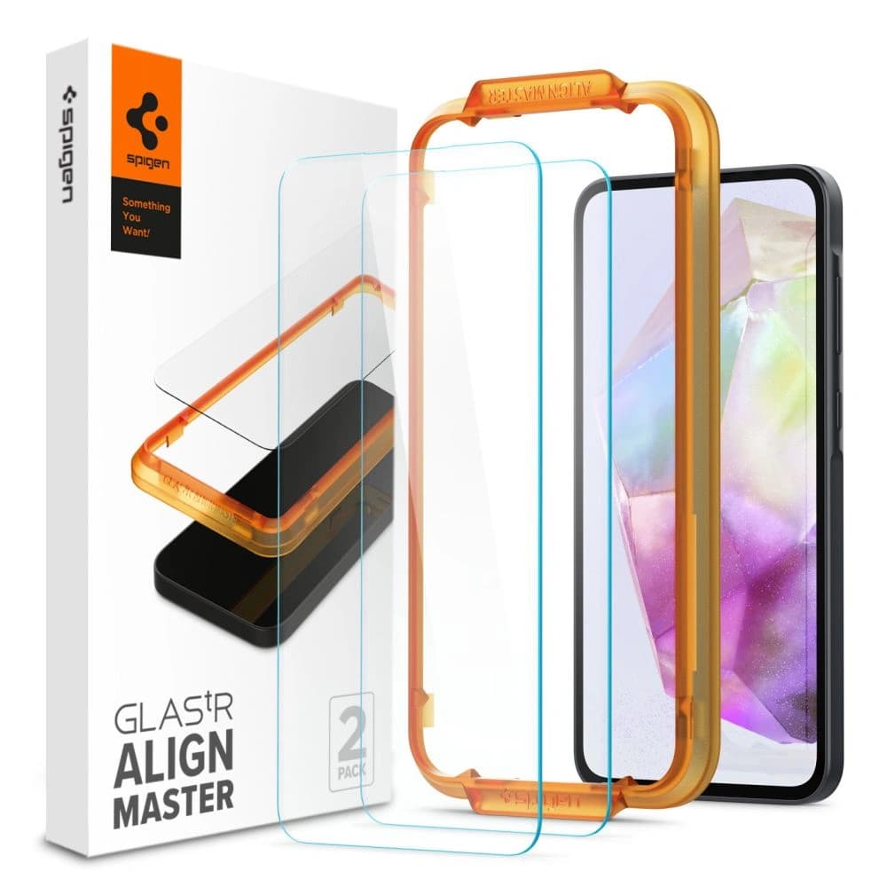 Gehärtetes Glas Spigen GLAS.tR AlignMaster Samsung Galaxy A35 5G Clear [2 PACK] - 1