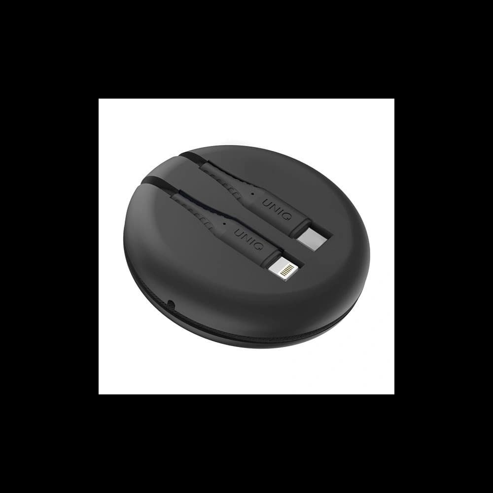 UNIQ Cable Retractable MFI Halo USB-C-Lightning 18W nylonowy zwijany 1,2m midnight black - 4