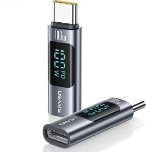 USAMS US-SJ682 AU18 USB-C / USB-C Digitális Kijelző 100W acél/alumínium adapter