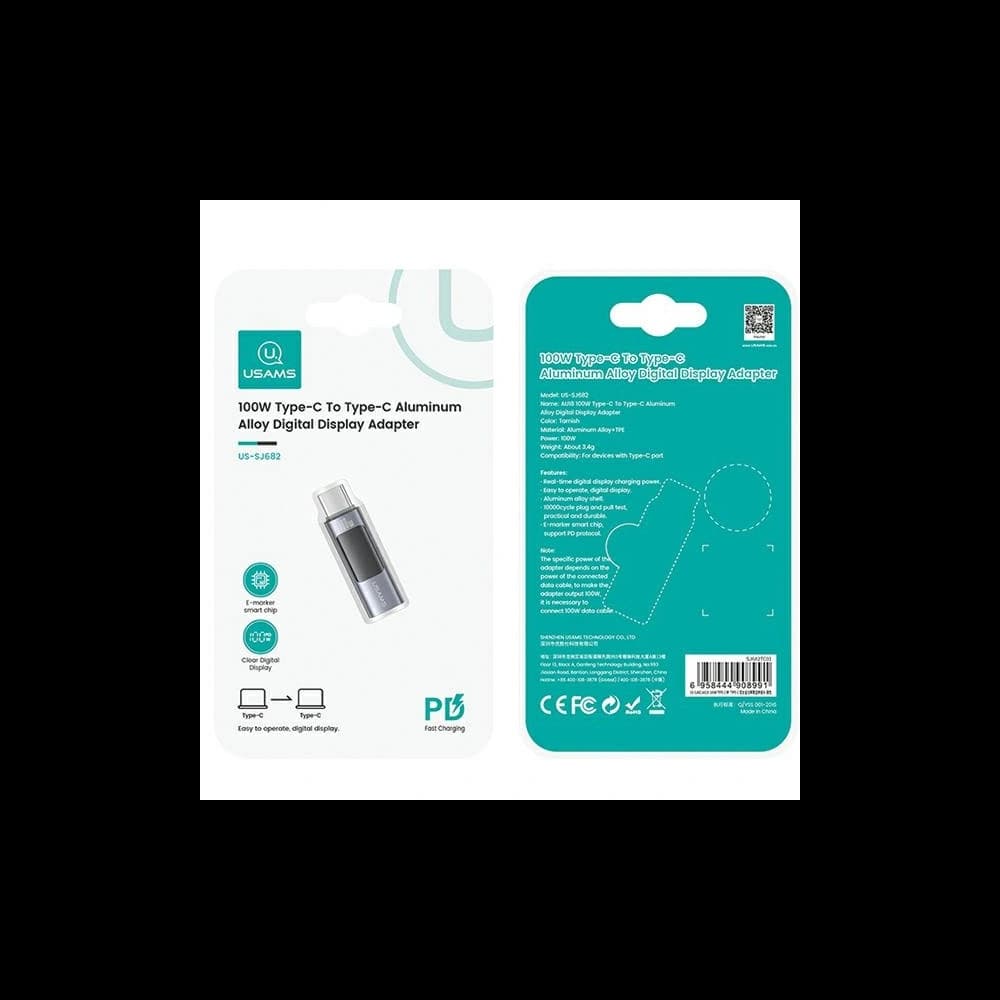 Adapter USAMS US-SJ682 AU18 USB-C / USB-C Digital Display 100W steel/aluminium - 8