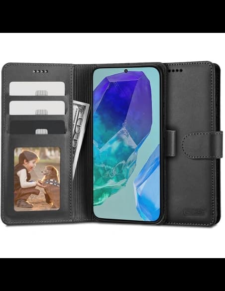 Case Tech-Protect Wallet Samsung Galaxy M55 5G Schwarz