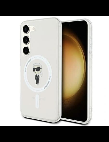 Etui Karl Lagerfeld KLHMS24SHFCKNOT Samsung Galaxy S24 kemény tok IML Ikonik MagSafe átlátszó