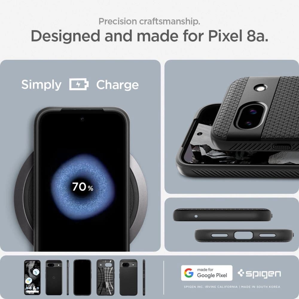 Tok Spigen Liquid Air Google Pixel 8a Matt Fekete - 17