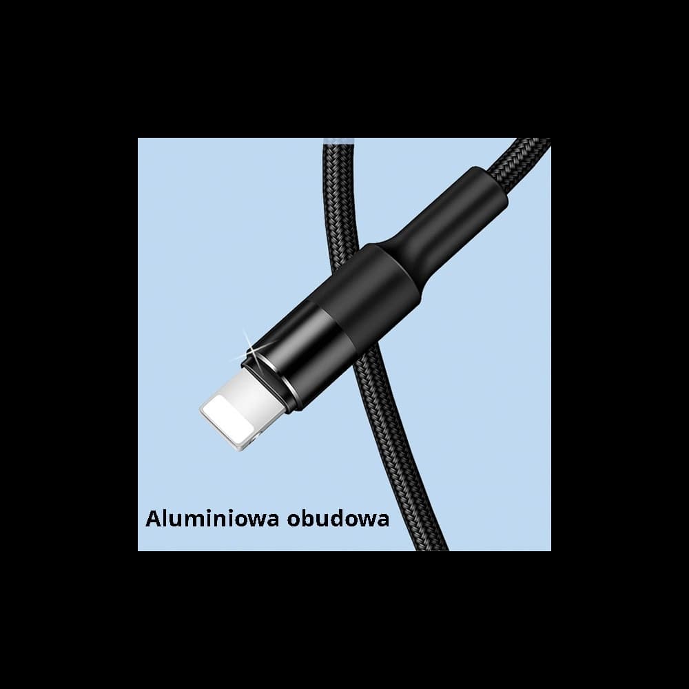 Kabel 3w1 USAMS U5 US-SJ219 USB-A / Lightning / microUSB / USB-C 1,5m 2A černý/black - 7