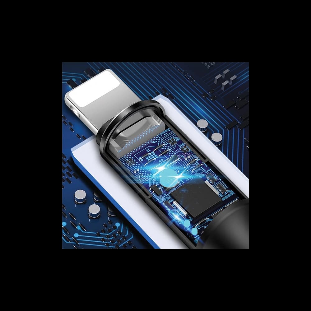 Kabel 3w1 USAMS U5 US-SJ219 USB-A / Lightning / microUSB / USB-C 1,5m 2A černý/black - 8