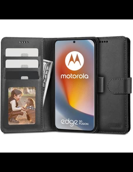 Etui Tech-Protect Wallet Motorola Edge 50 Fusion 5G black