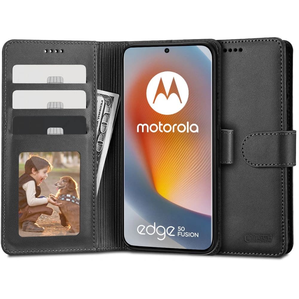 Etui Tech-Protect Wallet Motorola Edge 50 Fusion 5G black - 1