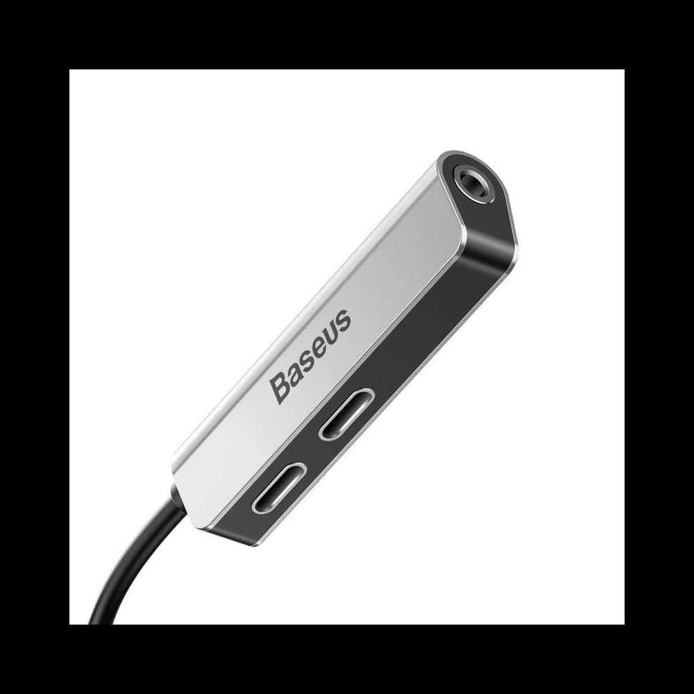 Adapter Audio Baseus L52 Lightning to Mini Jack 3.5mm i 2x Lightning Silver - 5