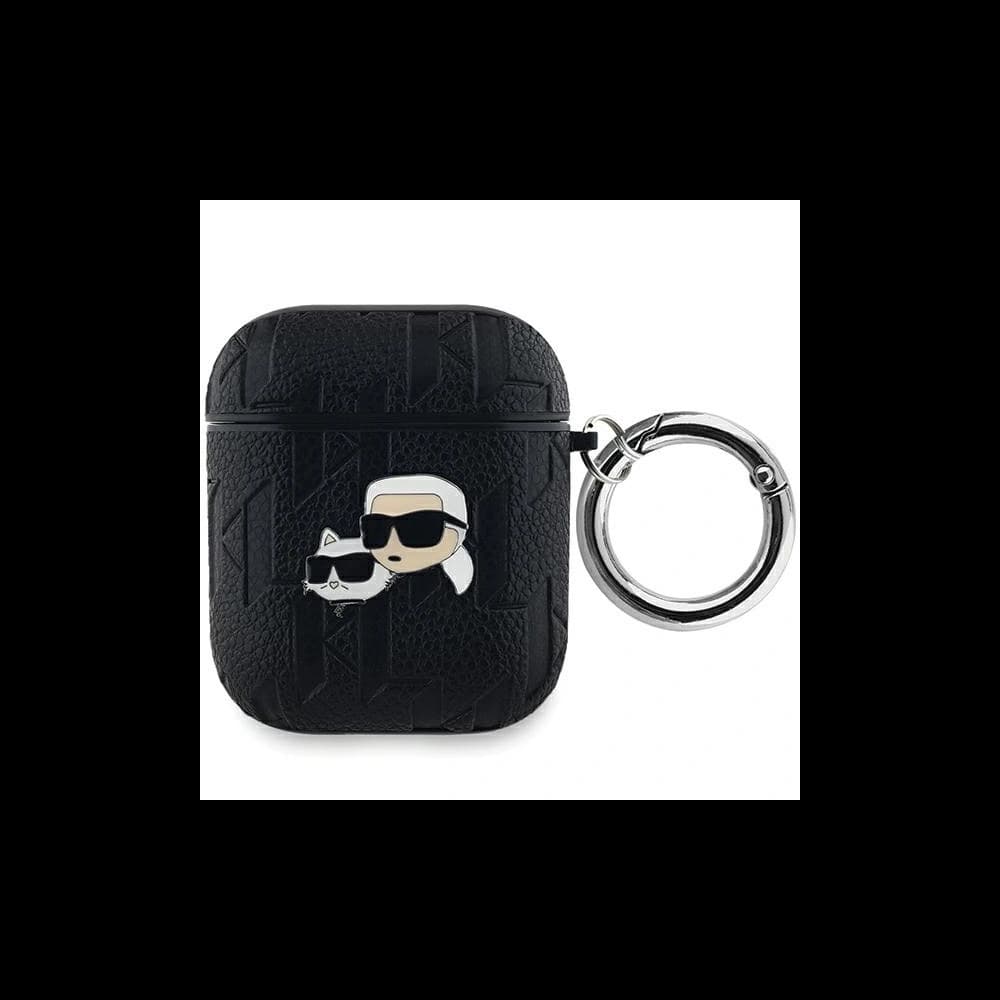 Etui Karl Lagerfeld KLA2PGKCPK Apple AirPods 1/2 kryt Monogram Karl & Choupette Hlavy černý/black - 1