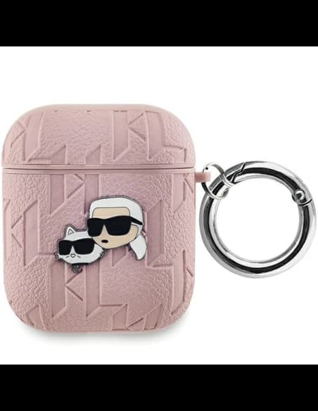 Etui Karl Lagerfeld KLA2PGKCPP Apple AirPods 1/2 borító Monogram Karl & Choupette Fej rózsaszín/pink