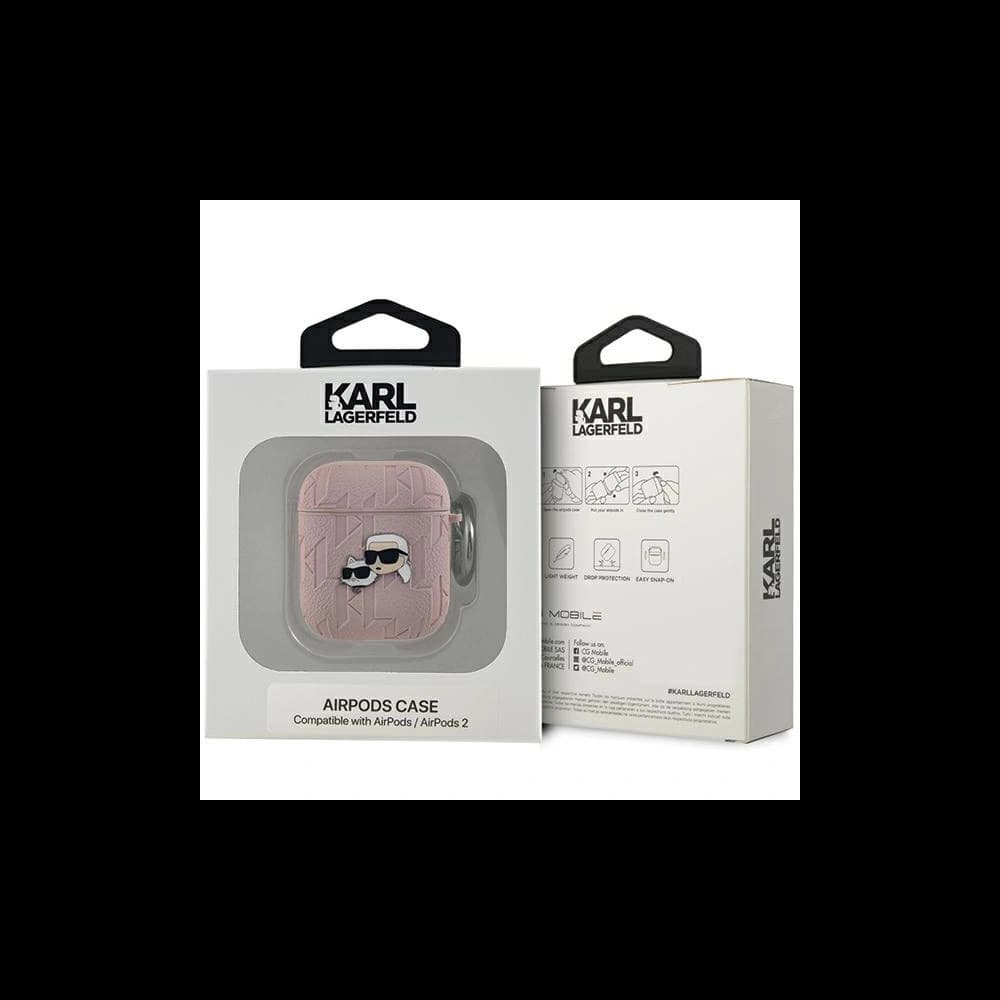 Etui Karl Lagerfeld KLA2PGKCPP Apple AirPods 1/2 borító Monogram Karl & Choupette Fej rózsaszín/pink - 3