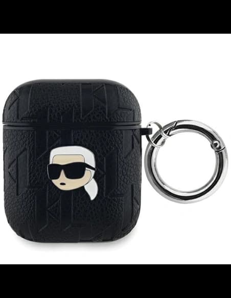 Etui Karl Lagerfeld KLA2PGKIPK Apple AirPods 1/2 tok Monogram Karl Head fekete/black