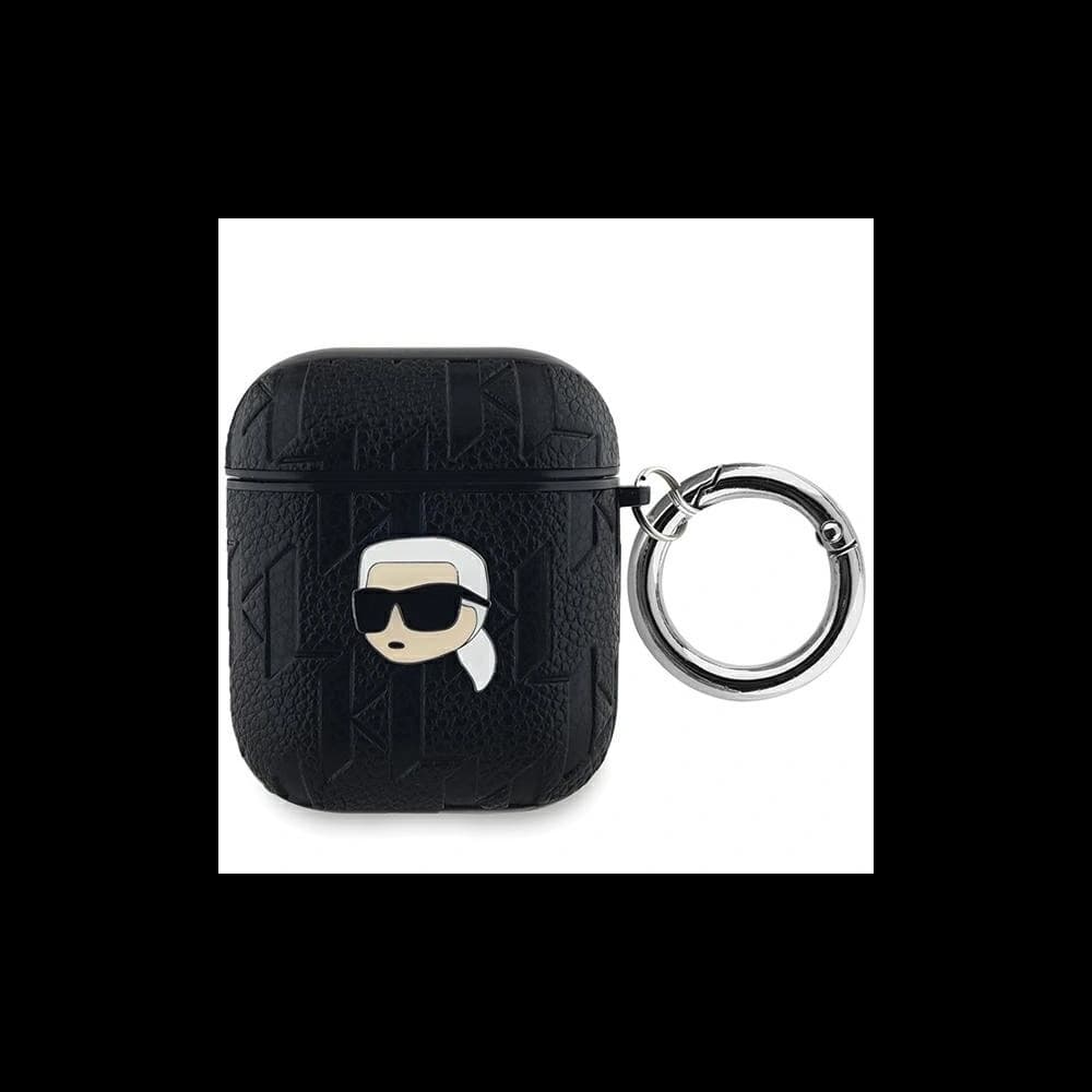 Etui Karl Lagerfeld KLA2PGKIPK Apple AirPods 1/2 tok Monogram Karl Head fekete/black - 1