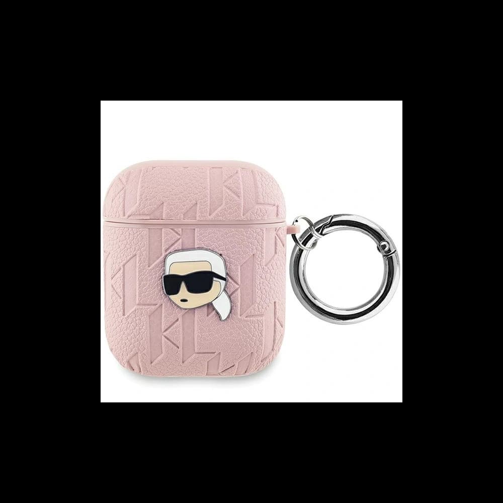 Etui Karl Lagerfeld KLA2PGKIPP Apple AirPods 1/2 kryt Monogram Karl Head růžový/pink - 1