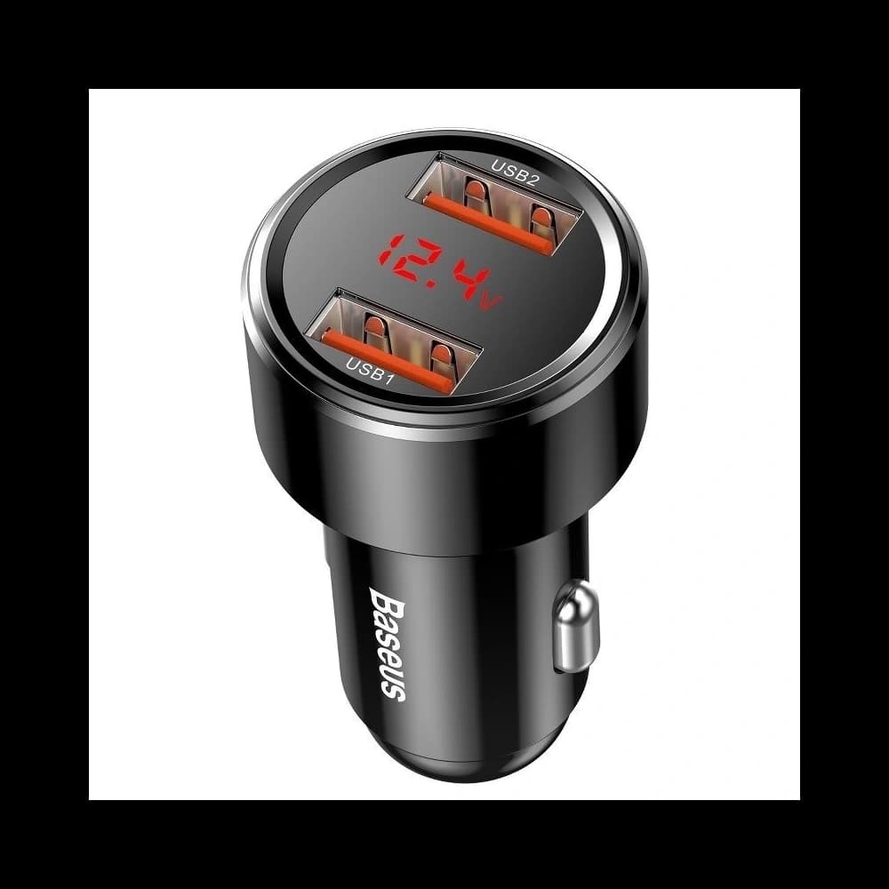 Încărcător auto Baseus Magic 2x USB QC 3.0 45W (negru) - 1