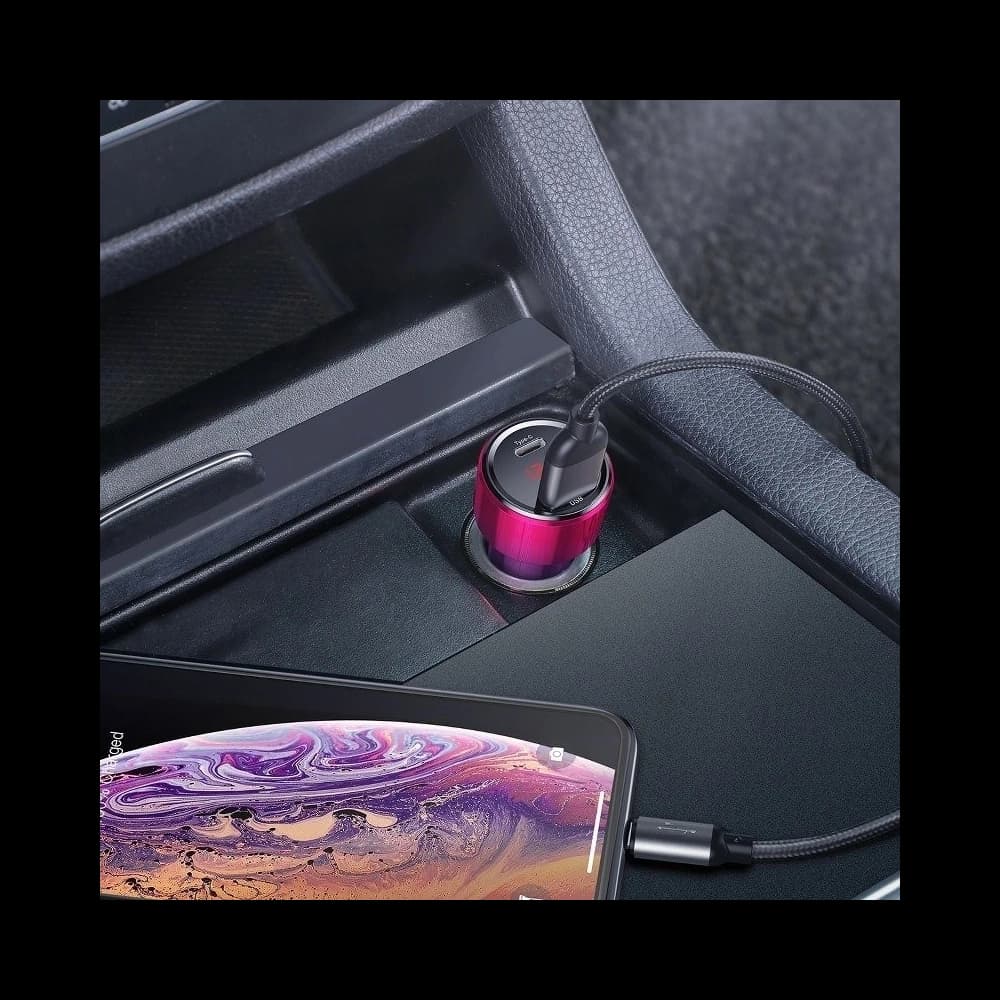 Autonabíječka Baseus Magic USB + USB-C QC 4.0 PD 45W (červená-modrá) - 6