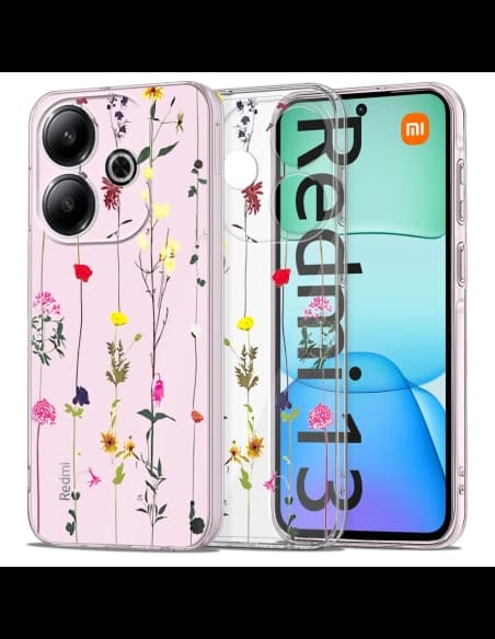 Etui Tech-Protect Flexair+ Xiaomi Redmi 13 Kert Virágos