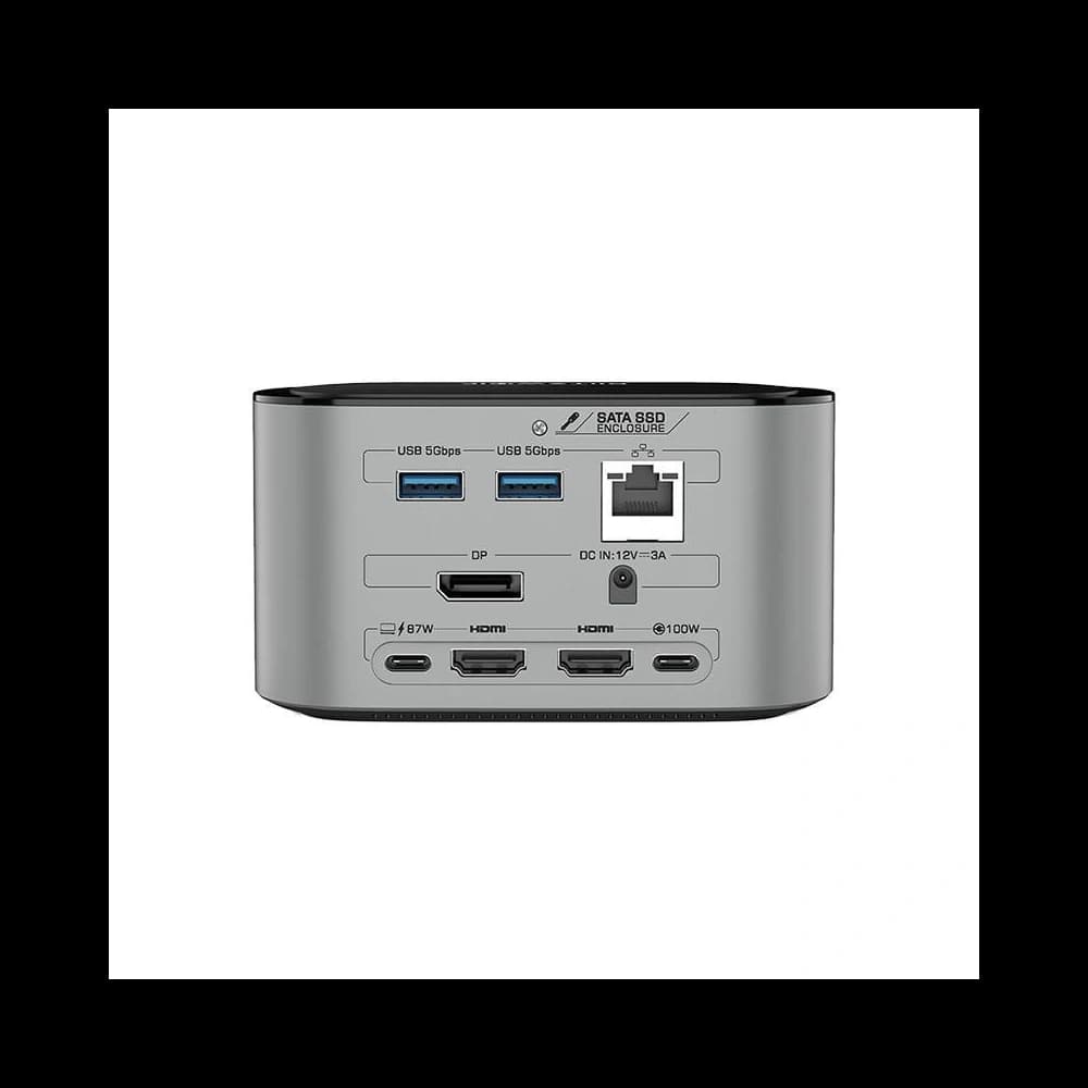 Blitzwolf BW-TH12 docking station DC, 4xUSB-A 3.0, 3xUSB-C, M.2 SATA 3.0 SSD, 2xHDMI, DP, RJ45, jack 3.5mm - 2