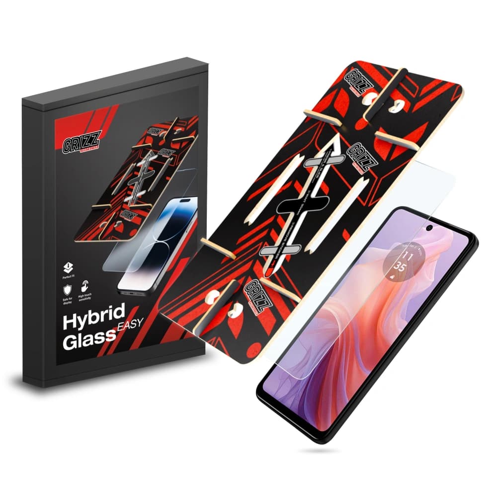 Hybidní sklo GrizzGlass HybridGlass Easy pro Motorola Moto E14 - 1