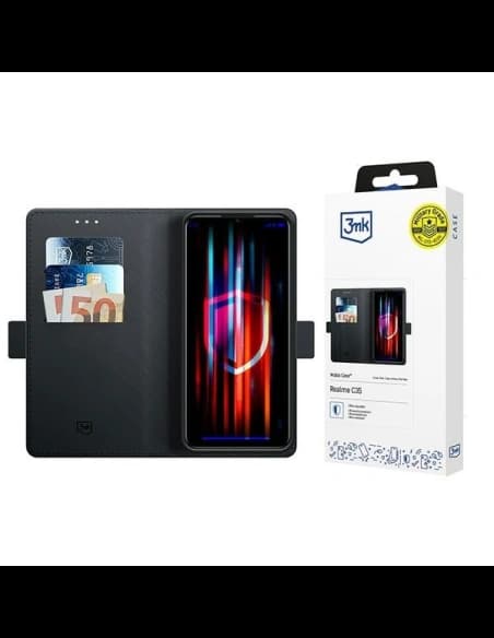3MK Wallet Case Realme C35 black