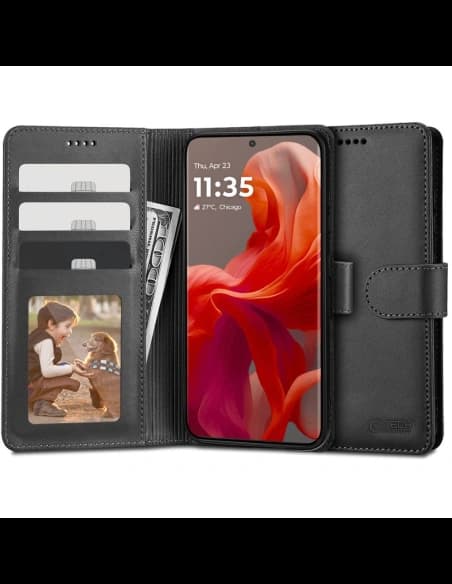 Etui Tech-Protect Wallet Motorola Moto G85 5G Fekete