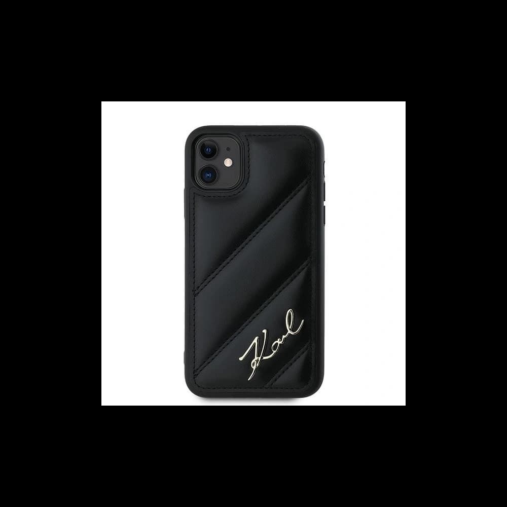 Etui Karl Lagerfeld KLHCN61PQDSMGK Apple iPhone 11 / XR hardcase Diagonal Quilted Script černý/black - 3