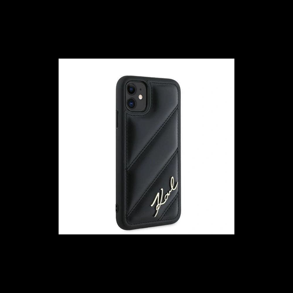 Etui Karl Lagerfeld KLHCN61PQDSMGK Apple iPhone 11 / XR hardcase Diagonal Quilted Script černý/black - 4