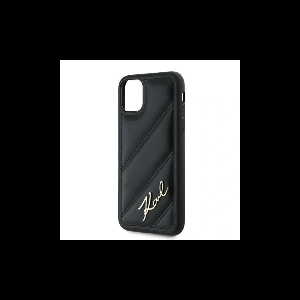 Etui Karl Lagerfeld KLHCN61PQDSMGK Apple iPhone 11 / XR hardcase Diagonal Quilted Script černý/black - 6