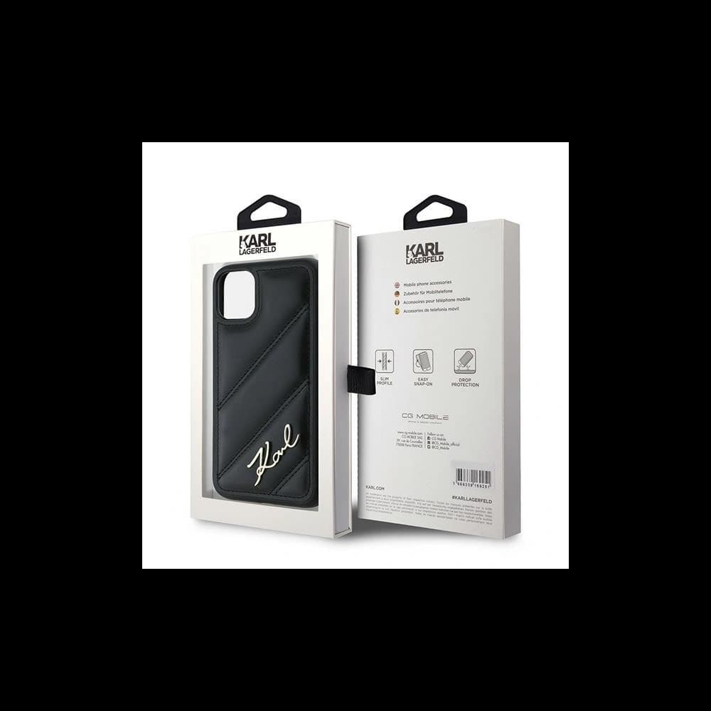 Etui Karl Lagerfeld KLHCN61PQDSMGK Apple iPhone 11 / XR hardcase Diagonal Quilted Script černý/black - 8